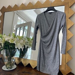 Banana Republic gray faux wrap dress xs